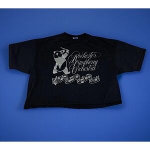 Single Stitch Vintage Cropped Sparkly Graphic Tee Orchestra Made in USA